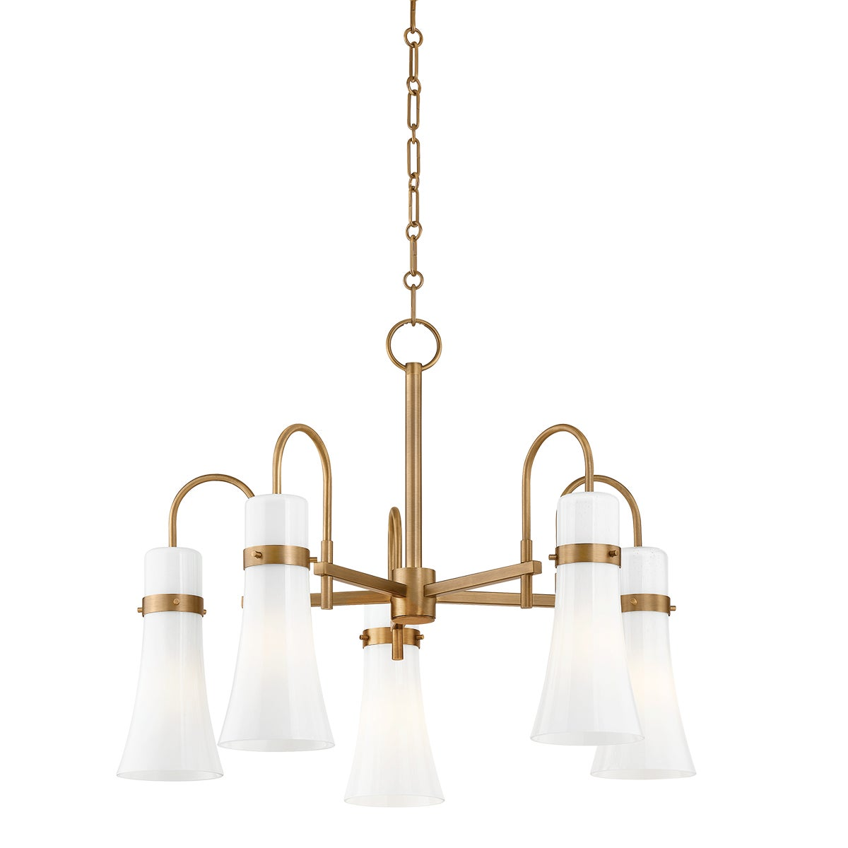 Troy Maple Chandelier Patina Brass