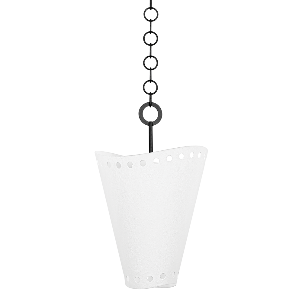 Troy Visalia Pendant Forged Iron / Gesso White