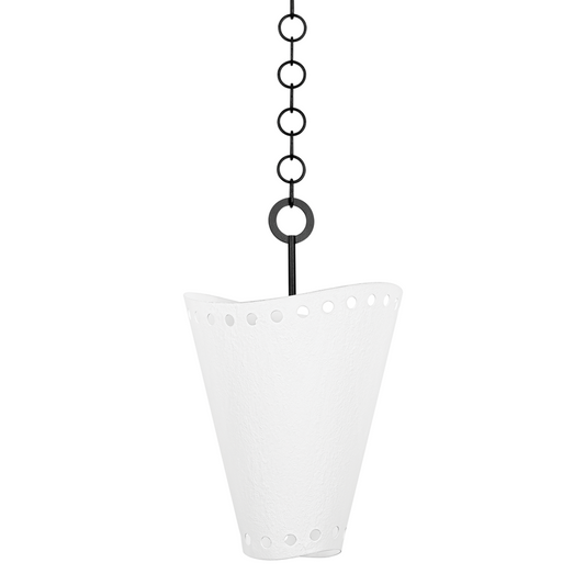 Troy Visalia Pendant Forged Iron / Gesso White