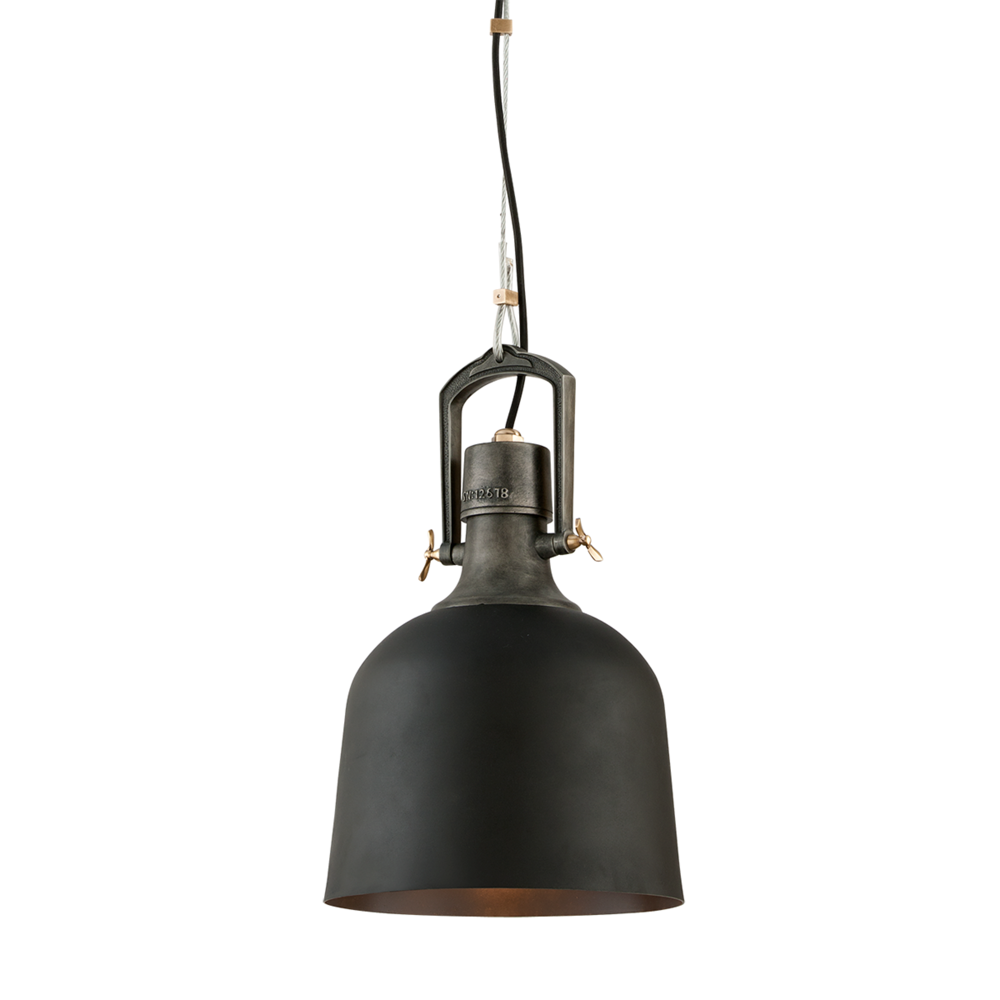 Troy Hangar 31 Pendant Soft Black / Aged Pewter / Patina Brass