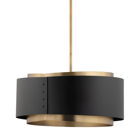 Troy Roux Pendant Patina Brass / Soft Black