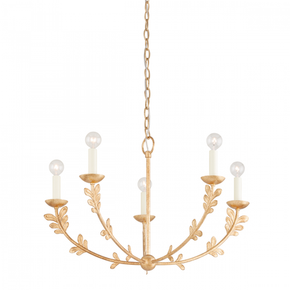 Troy Florian Chandelier Vintage Gold Leaf