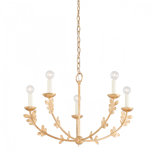 Troy Florian Chandelier Vintage Gold Leaf