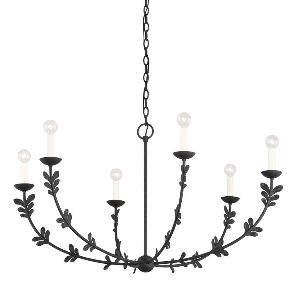 Troy Florian Chandelier Black Iron