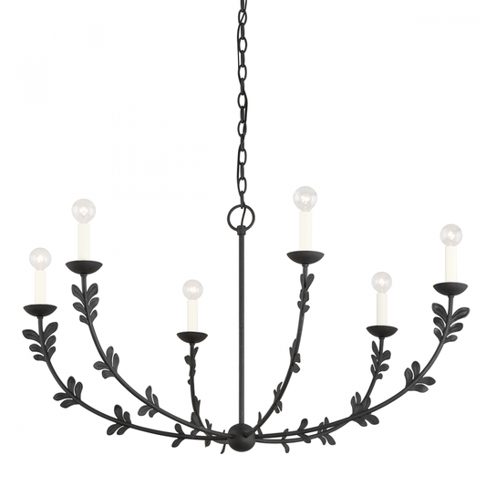 Troy Florian Chandelier Black Iron
