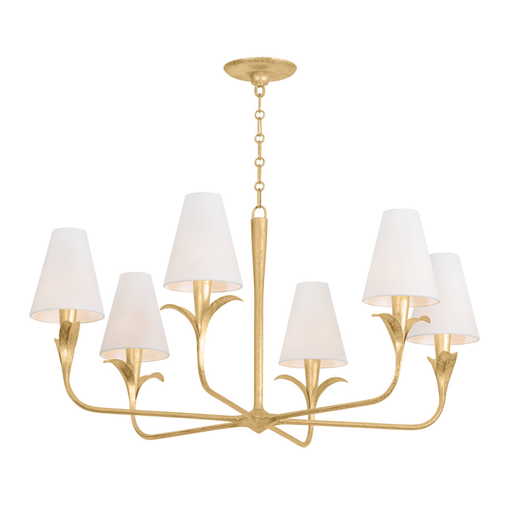 Troy Quill Chandelier Gilded Ivory