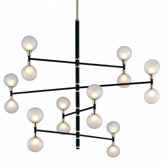 Troy Andromeda Chandelier Textured Black / Polished Nickel