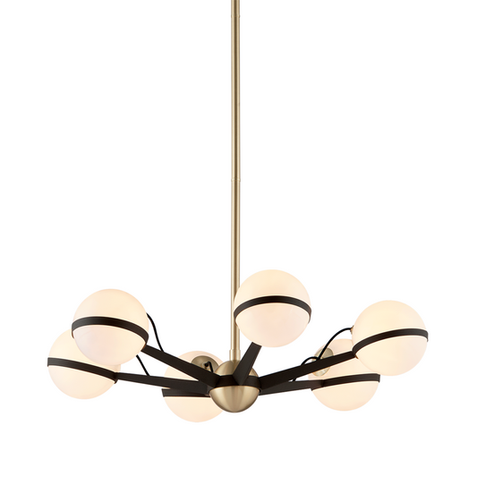 Troy Ace Chandelier Textured Bronze / Brushed Brass