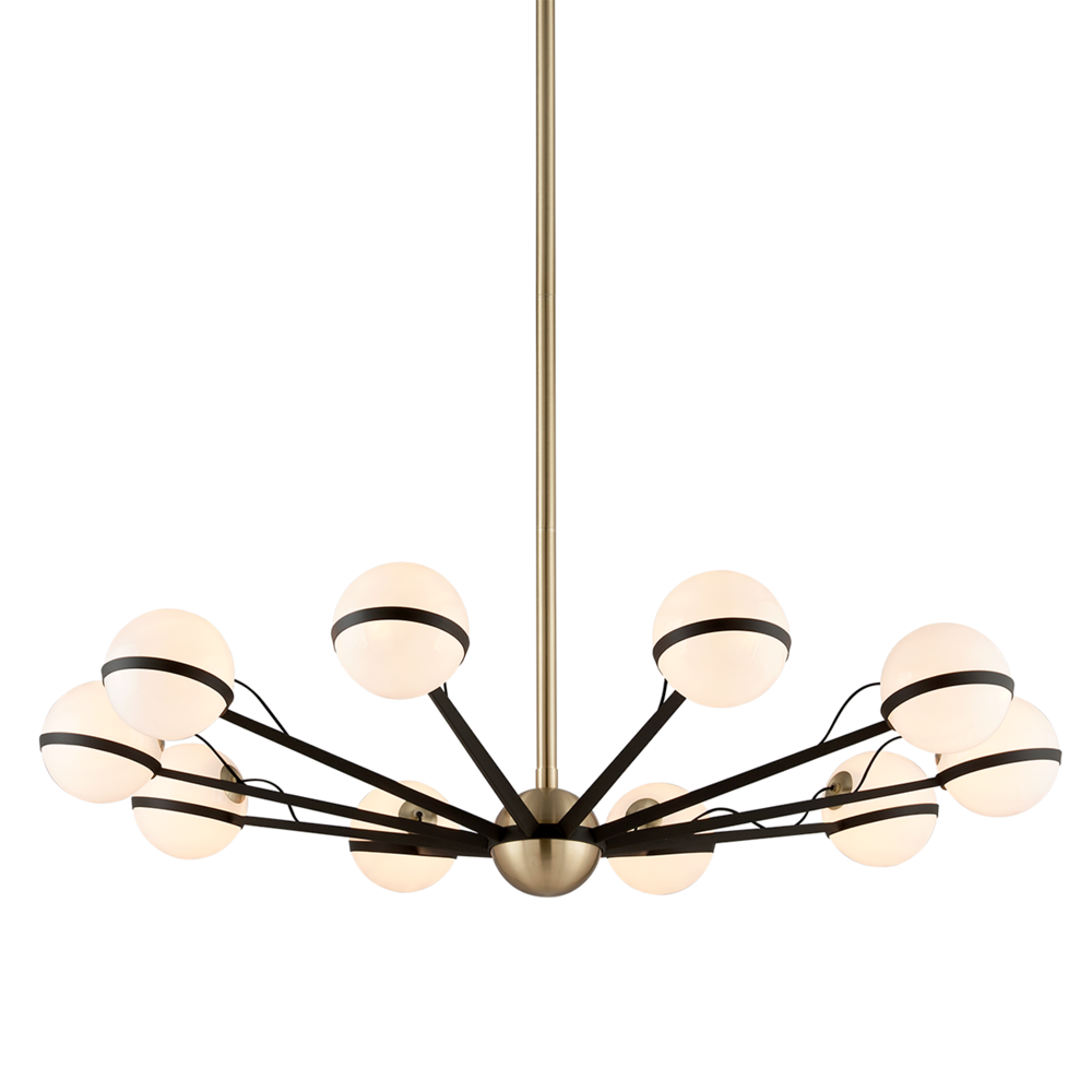 Troy Ace Chandelier Textured Bronze / Brushed Brass