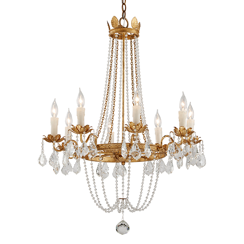 Troy Viola Chandelier Vintage Gold Leaf