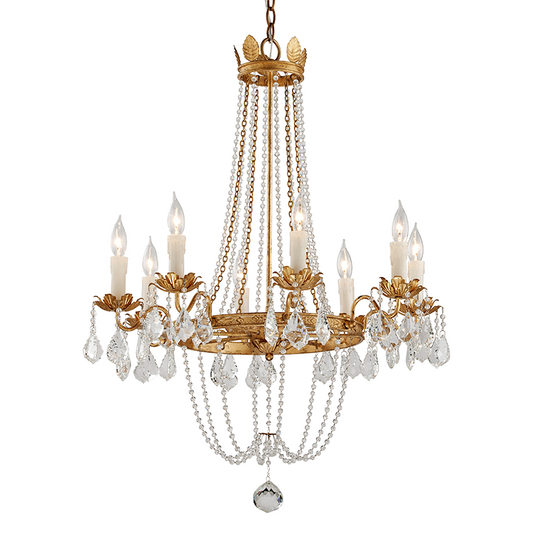 Troy Viola Chandelier Vintage Gold Leaf