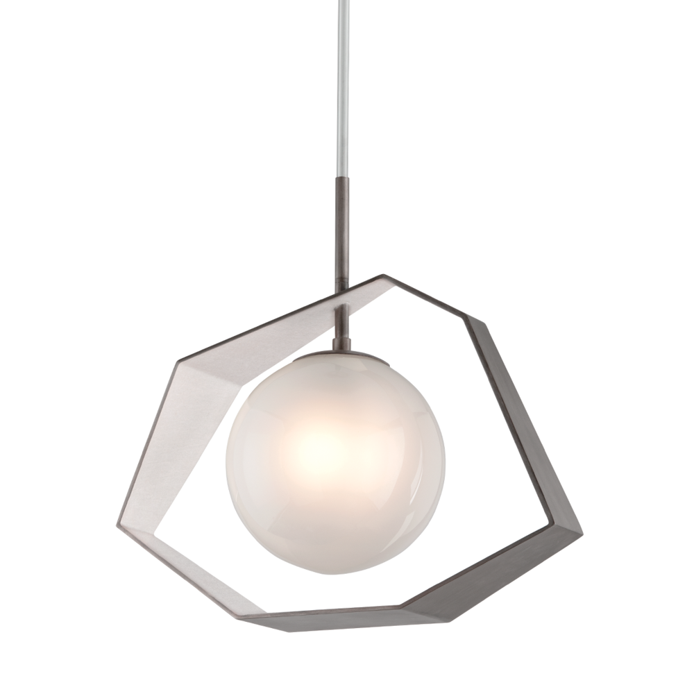 Troy Origami Chandelier Graphite / Silver Leaf / Stainless Steel