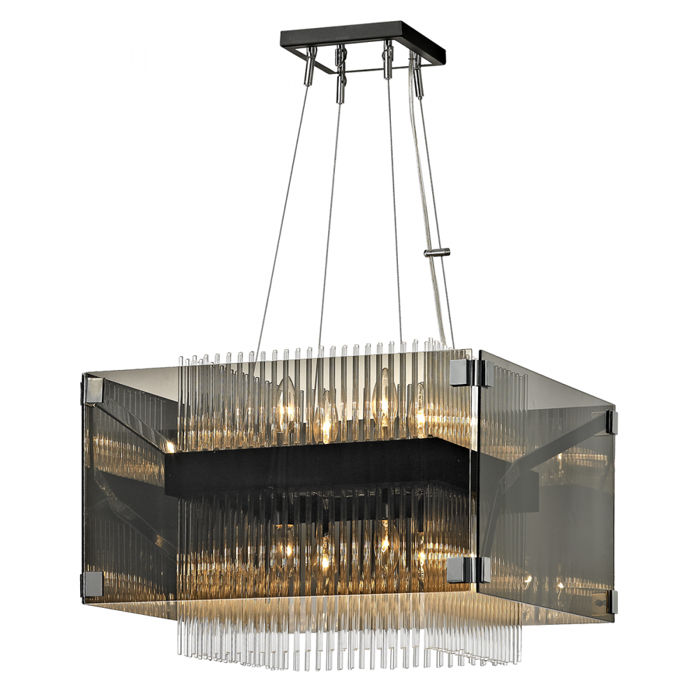 Troy Apollo Chandelier Bronze / Polished Chrome