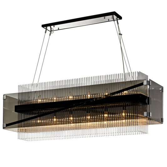 Troy Apollo Linear Chandelier Bronze / Polished Chrome