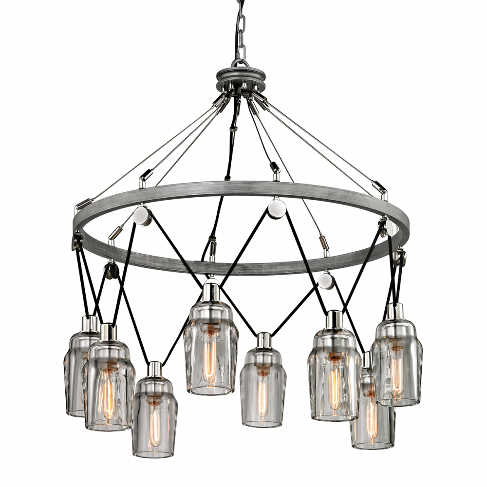 Troy Citizen Chandelier Graphite / Polished Nickel