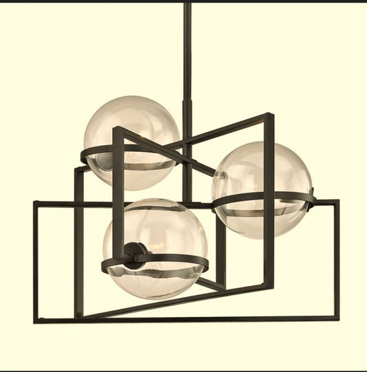 Troy Elliot Chandelier Textured Black
