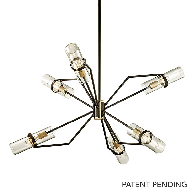 Troy Raef Chandelier Textured Bronze / Brushed Brass