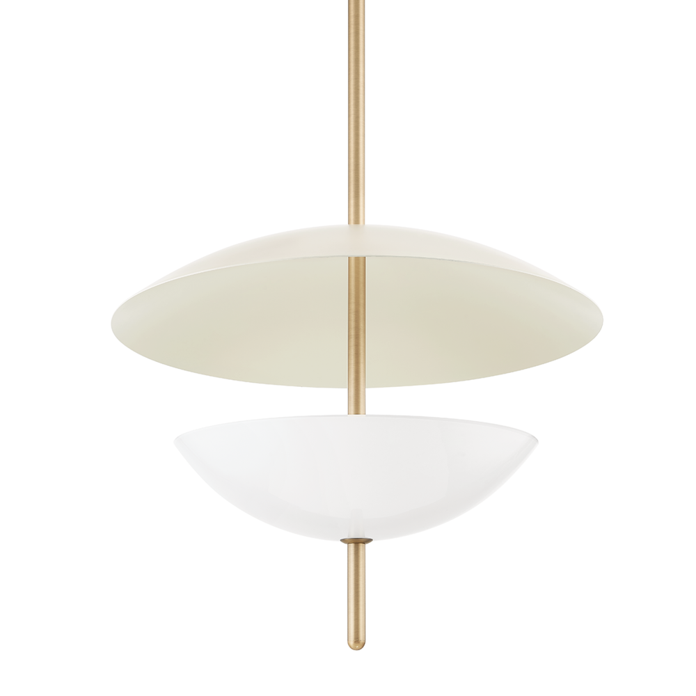 Troy Dion Pendant Patina Brass / Soft Sand