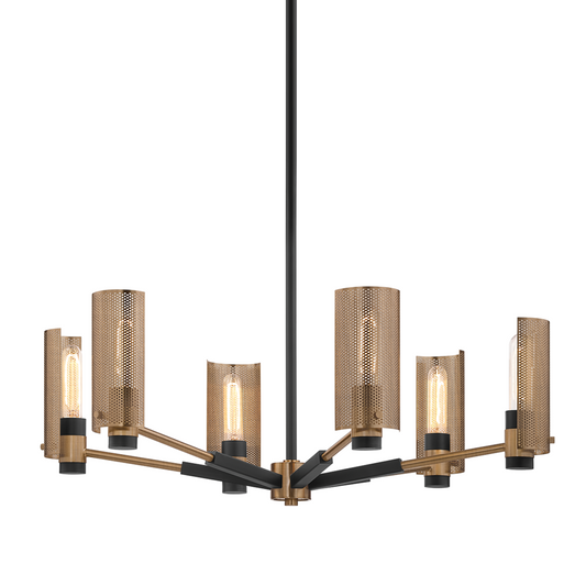 Troy Pilsen Chandelier Soft Off Black / Patina Brass