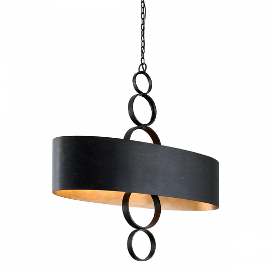 Troy Rivington Linear Chandelier Charred Copper