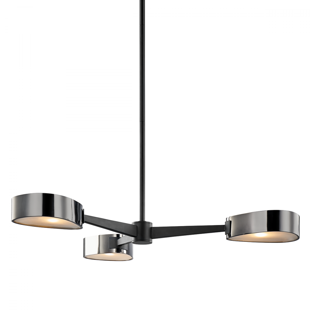 Troy Allisio Chandelier Textured Black/Black Chrome