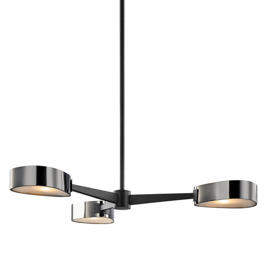 Troy Allisio Chandelier Textured Black/Black Chrome