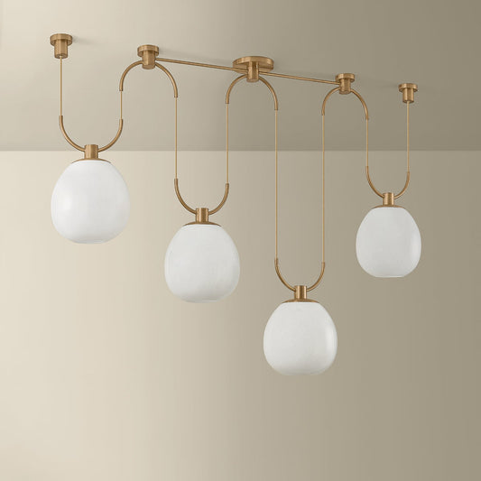Troy Jove Linear Chandelier Patina Brass Detail 1