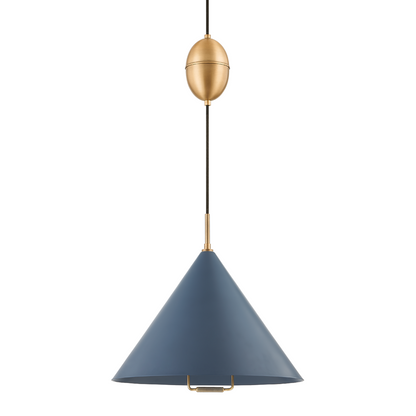 Troy Fontana Pendant Patina Brass / Slate Blue