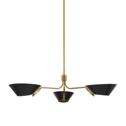Troy Sacramento Chandelier Patina Brass / Soft Black
