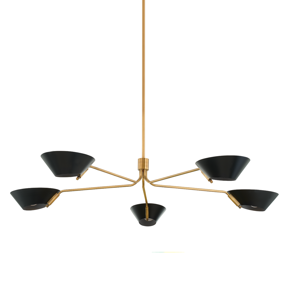 Troy Sacramento Chandelier Patina Brass / Soft Black