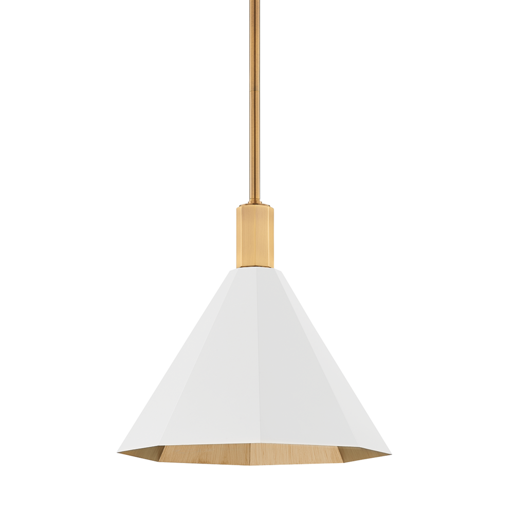 Troy Huntley Pendant Patina Brass / Soft White