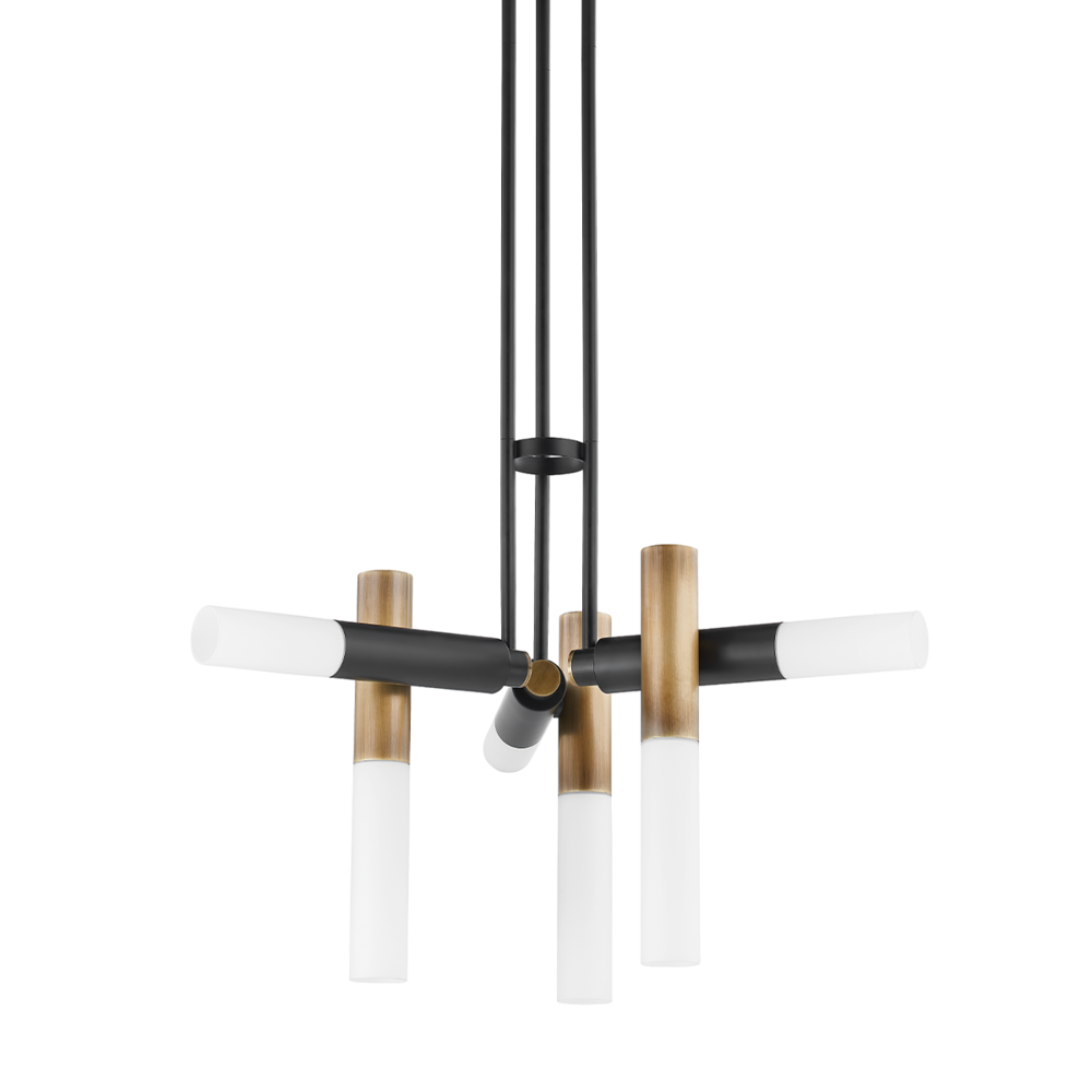 Troy Koa Chandelier Patina Brass / Soft Black