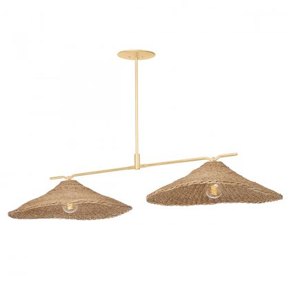 Troy Valier Linear Pendant Vintage Gold Leaf