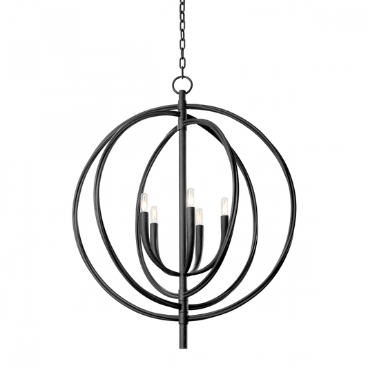 Troy Fillea Chandelier Black Iron
