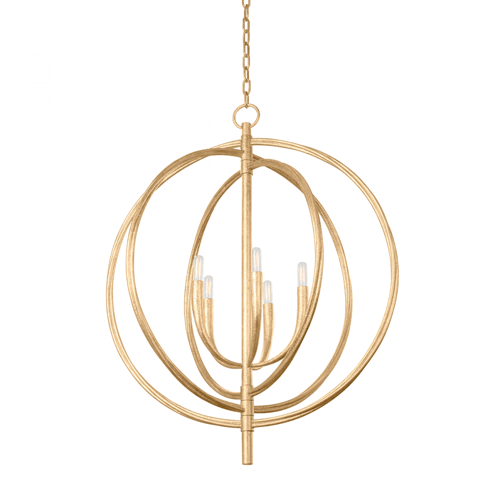 Troy Fillea Chandelier Vintage Gold Leaf