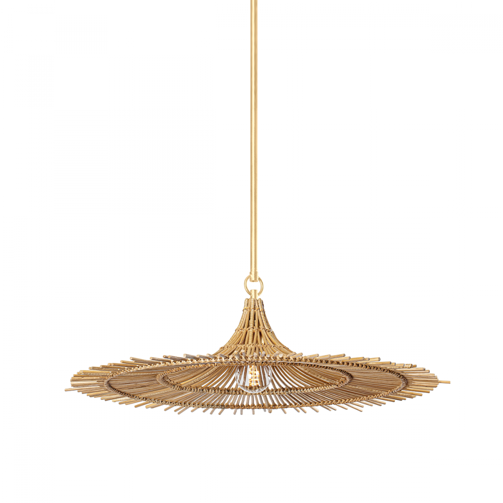 Troy Costa Mesa Pendant Vintage Gold Leaf