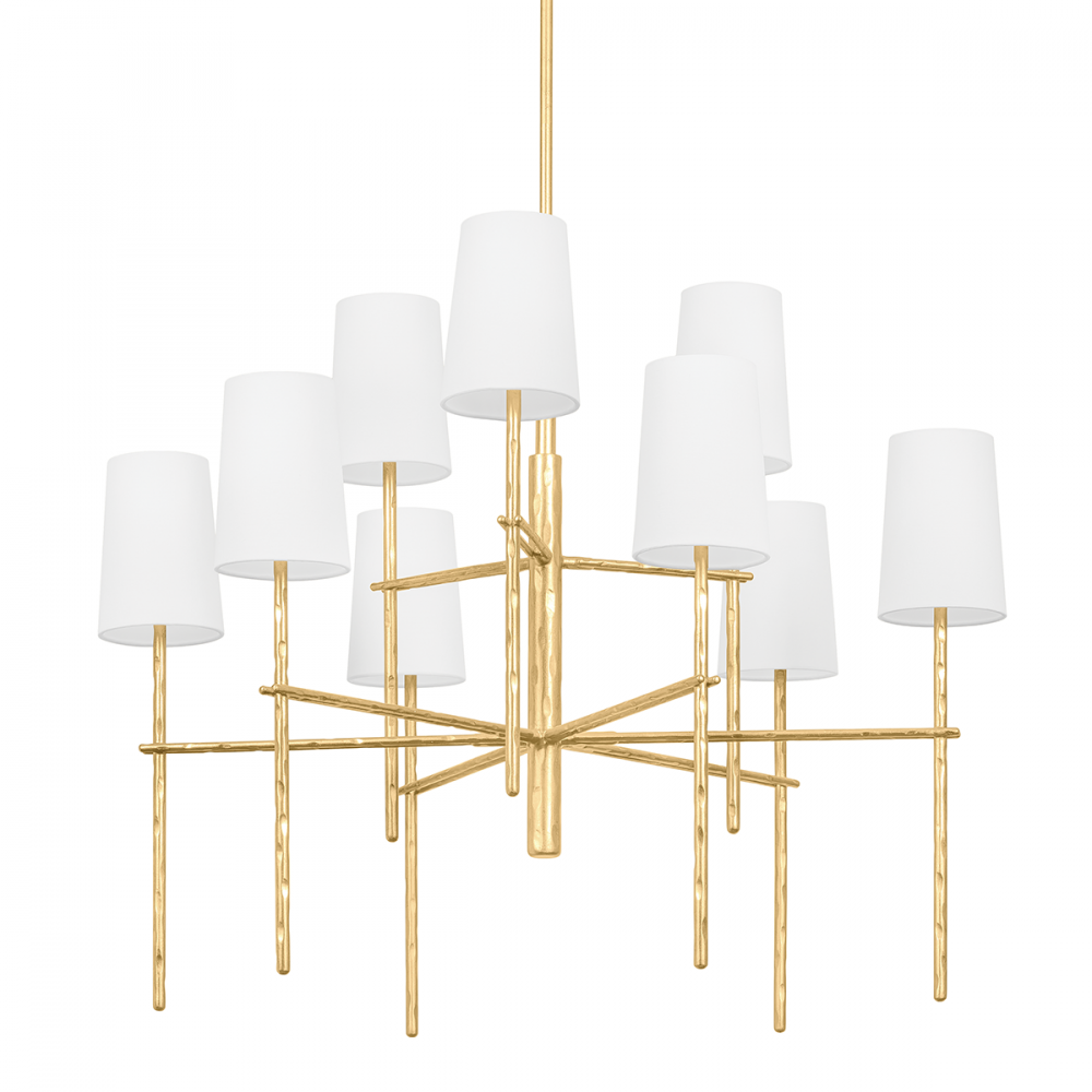 Troy River Chandelier Vintage Gold Leaf