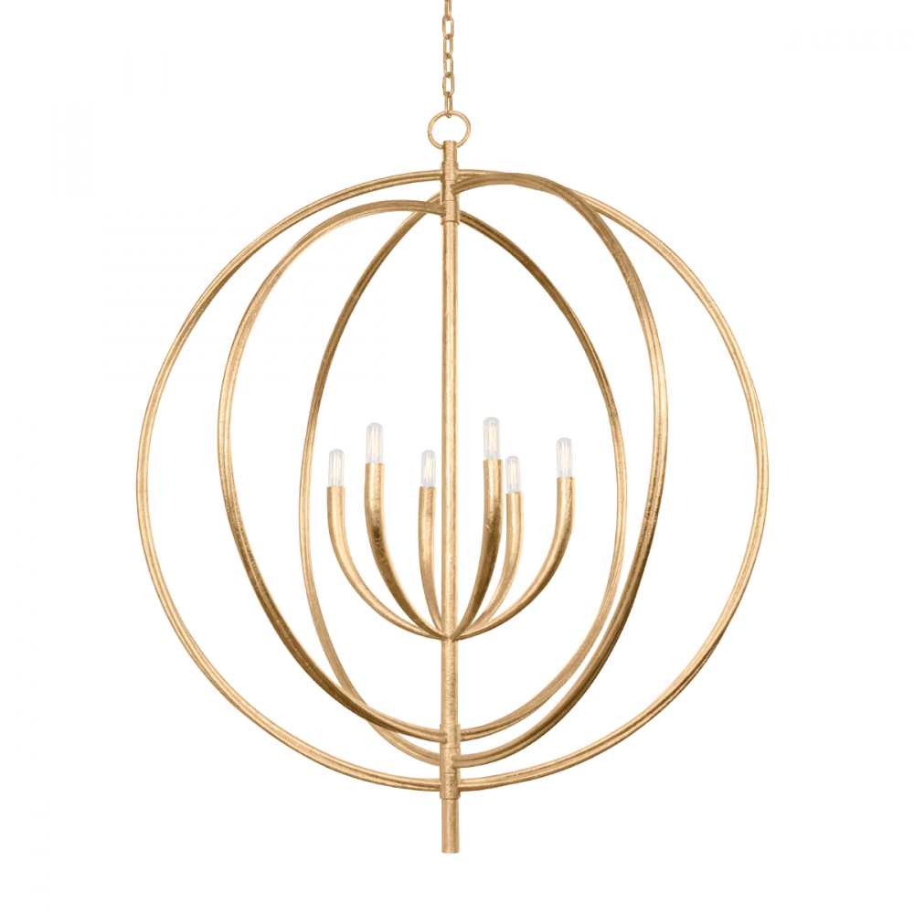 Troy Fillea Chandelier Vintage Gold Leaf