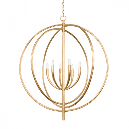 Troy Fillea Chandelier Vintage Gold Leaf