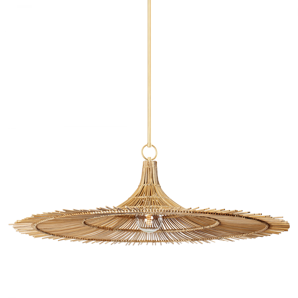 Troy Costa Mesa Pendant Vintage Gold Leaf