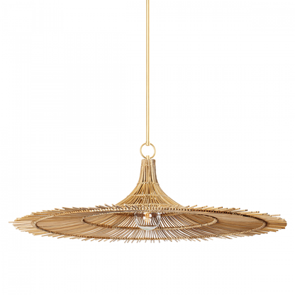 Troy Costa Mesa Pendant Vintage Gold Leaf