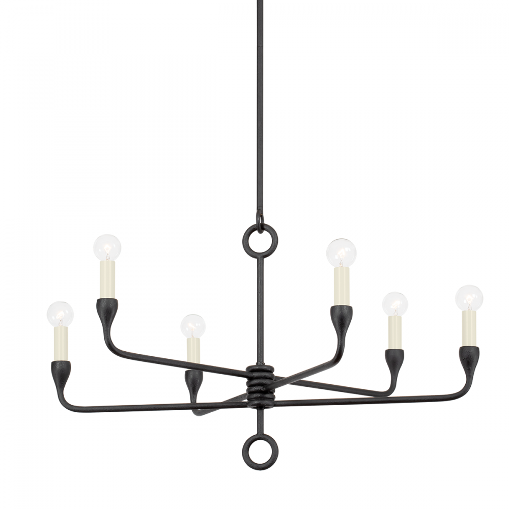 Troy Orson Chandelier Black Iron