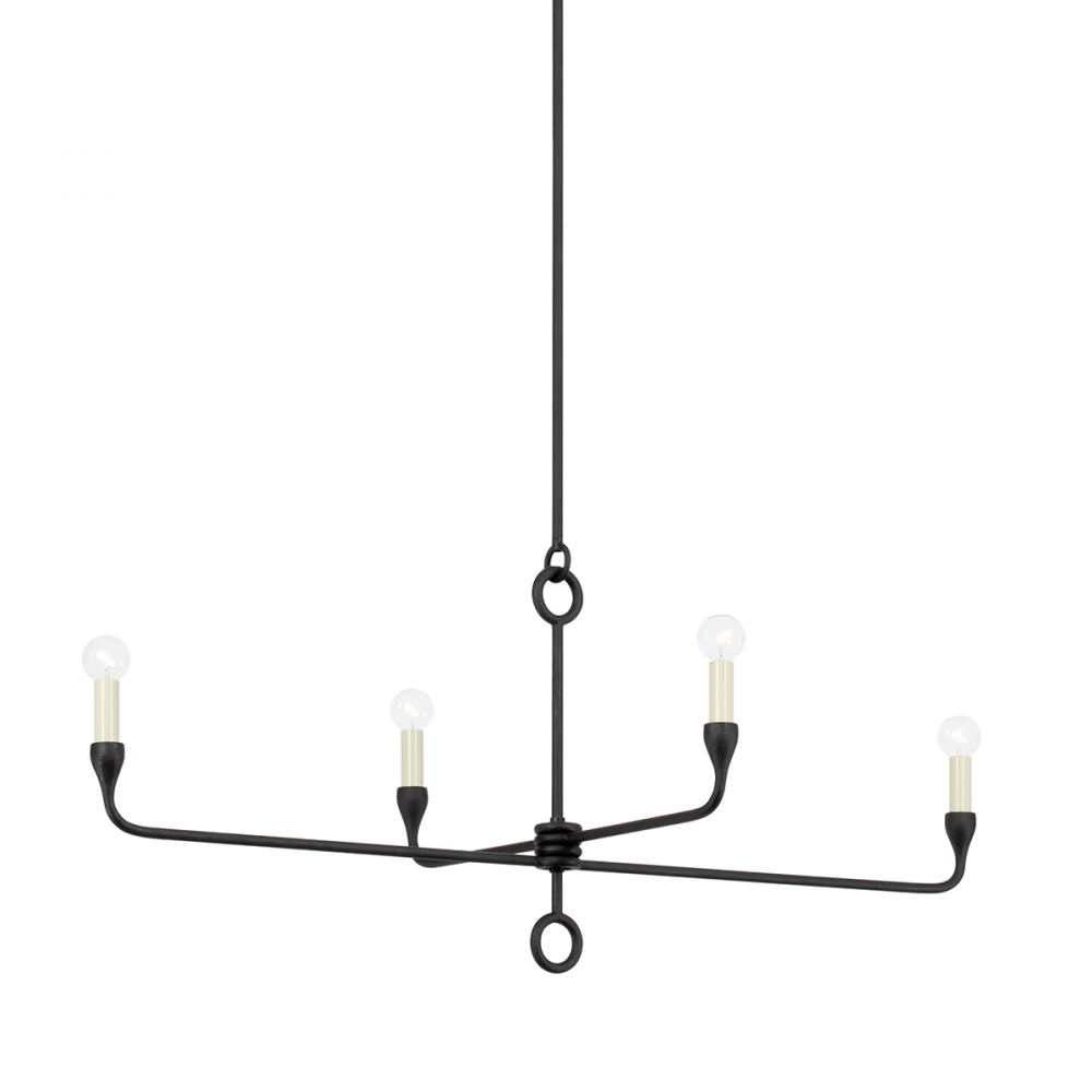 Troy Orson Linear Chandelier Black Iron