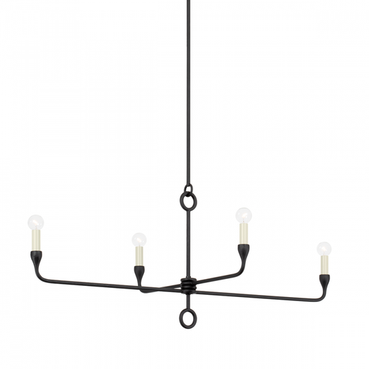 Troy Orson Linear Chandelier Black Iron