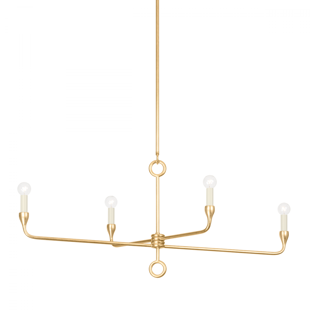 Troy Orson Linear Chandelier Vintage Gold Leaf