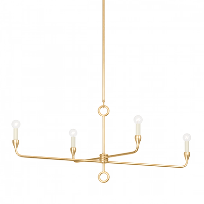 Troy Orson Linear Chandelier Vintage Gold Leaf