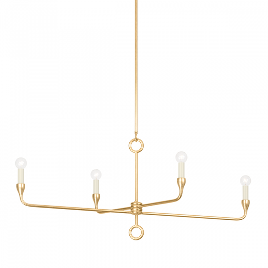 Troy Orson Linear Chandelier Vintage Gold Leaf
