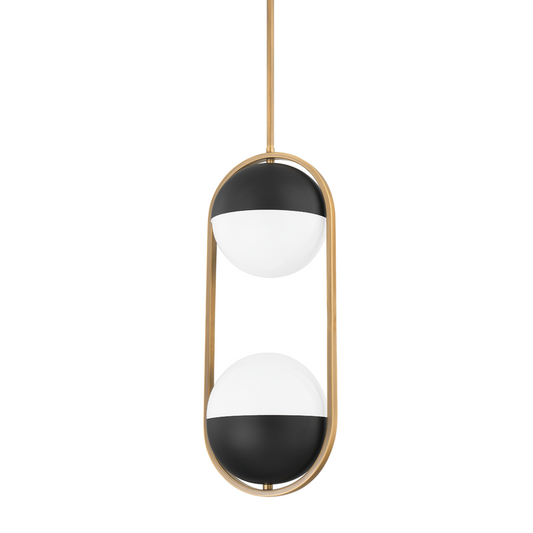 Troy Willard Pendant Patina Brass / Soft Black