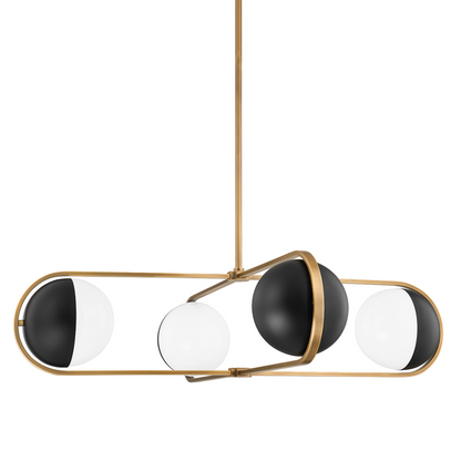 Troy Willard Chandelier Patina Brass / Soft Black