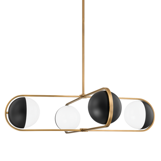 Troy Willard Chandelier Patina Brass / Soft Black